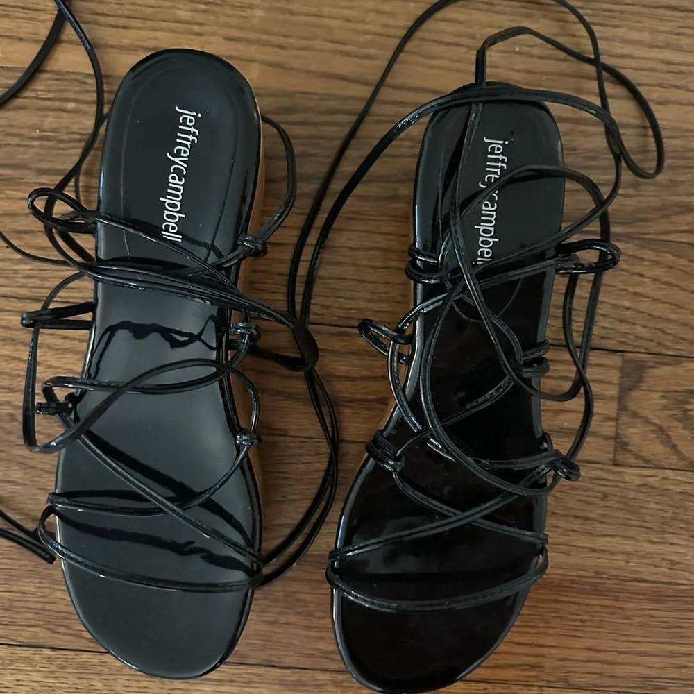 Jeffrey Campbell Black Strappy Platform Sandals - Picture 3 of 3